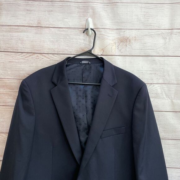 SADDLEBRED WOOL BLEND BLAZER IN NAVY BLUE - Picture 2 of 6